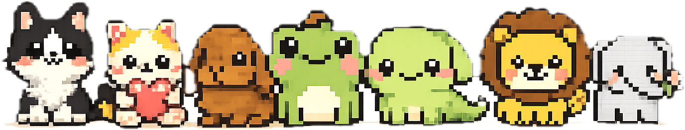 Pixel art animals